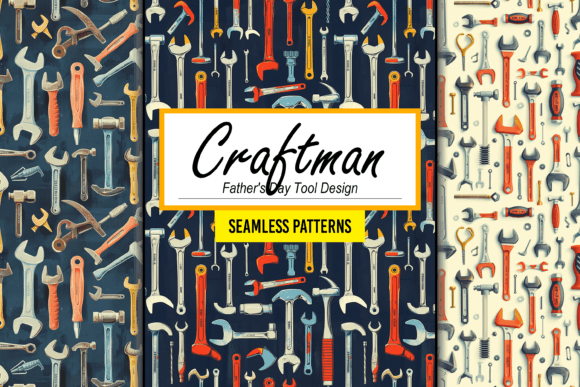 Download Fathers Day Tool Seamless Pattern Design - Premium Bundle