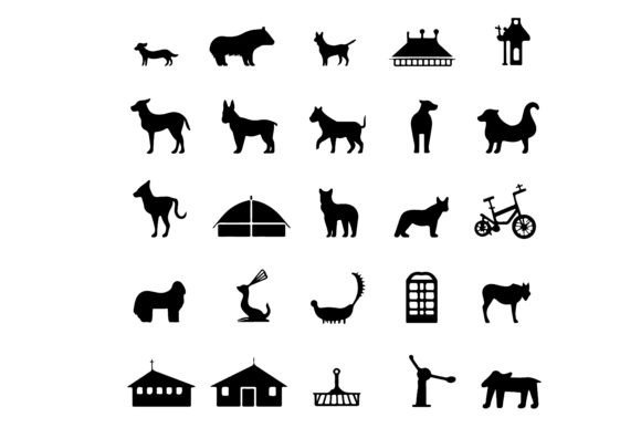 Download Black Silhouette Veterinary Symbol Set - Symbol set Collection