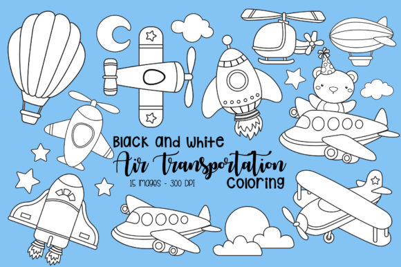 Download Black and White Air Transportation - Transportation Collection