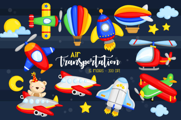 Download Air Transportation Clipart - Cute Bear - Transportation Collection