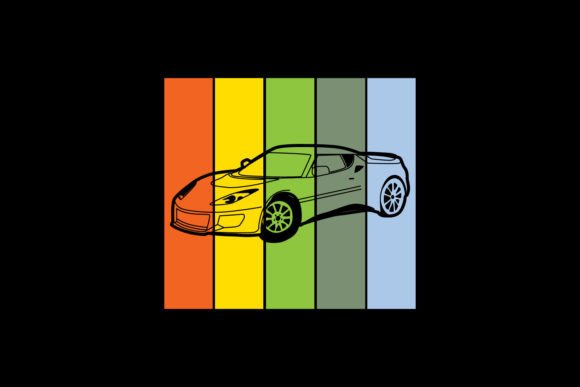 Download Illustration of Car with Colorful Design - Colorful design Collection