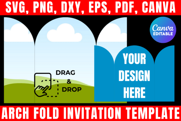 Download Arch Fold Invitation Canva Template - Canva Collection